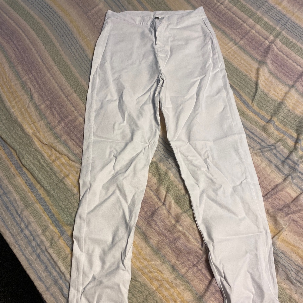 Women skinny leg white pants